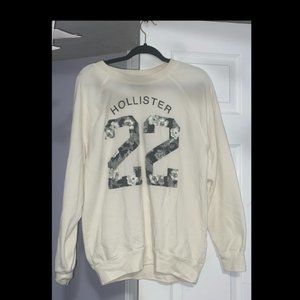 White Hollister 22 flower beach vibes crewneck sweatshirt, women's xs
